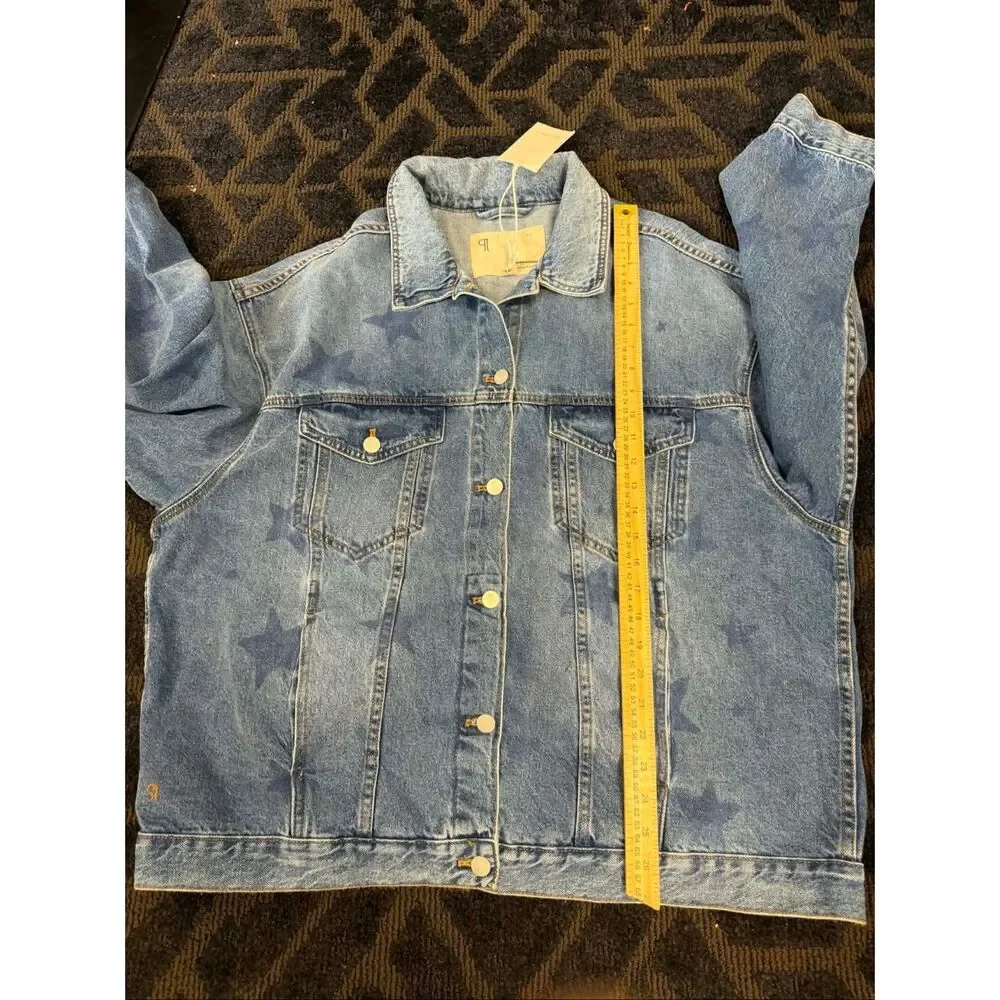 New Anthropologie The Weston Denim Boyfriend Jacket by Pilcro: Star Print Editio - Picture 13 of 15